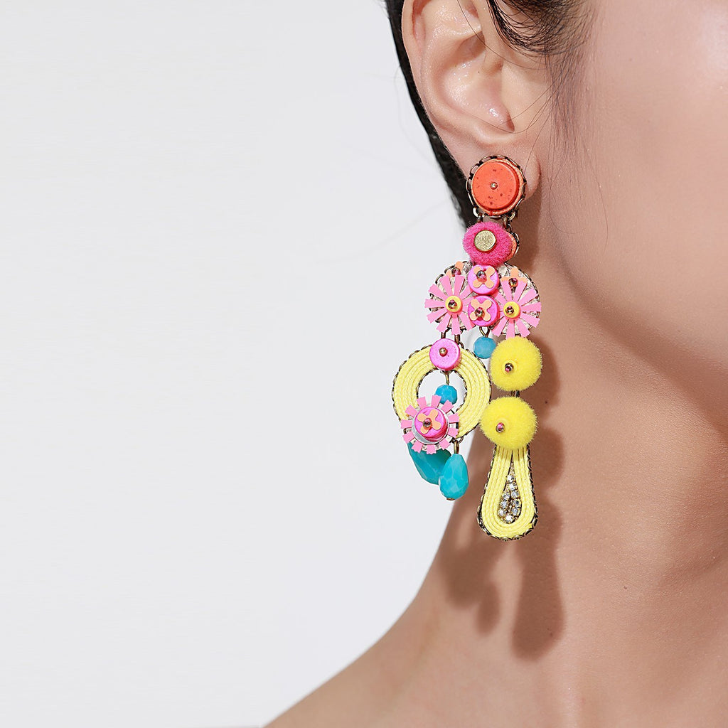 Colorful Ethnic Statement Earrings