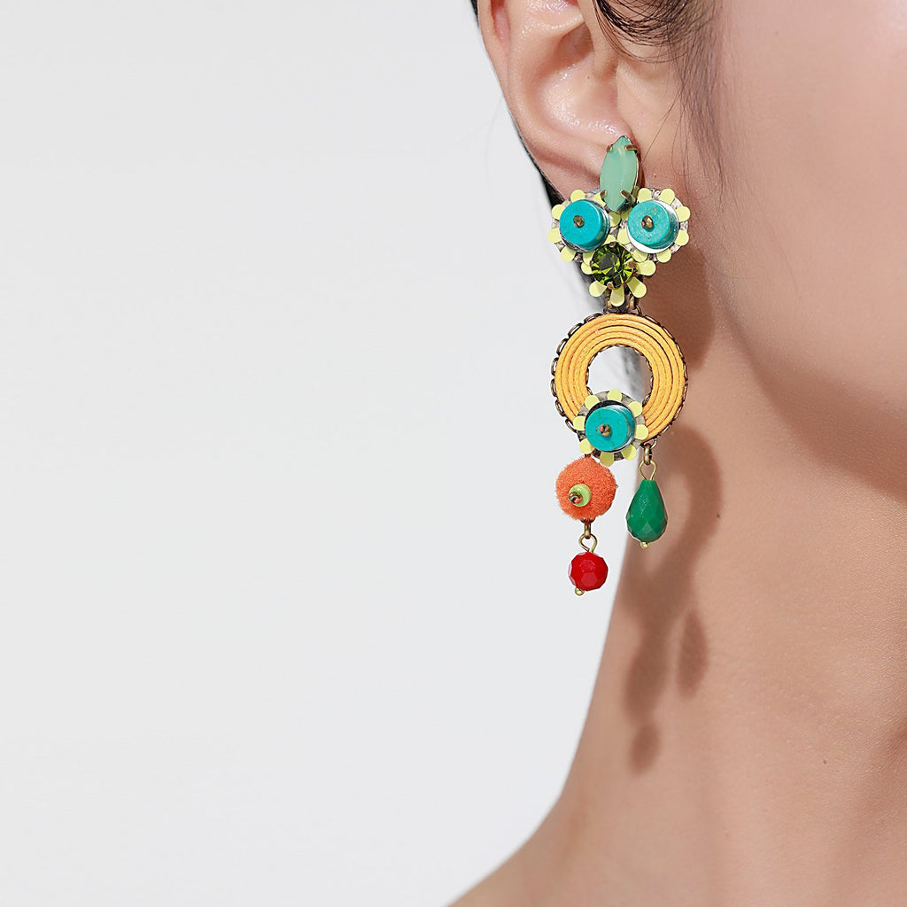 Teal Statement Earrings