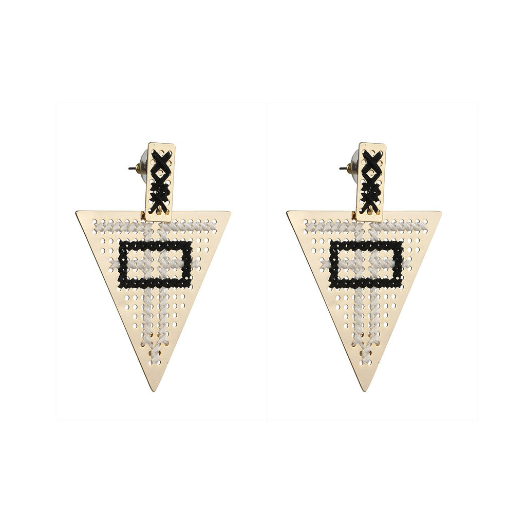 Red And Gold Statement Earrings