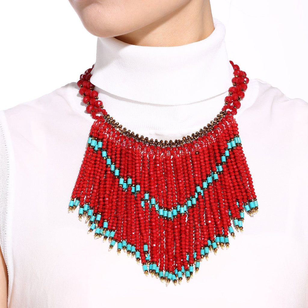 Ethnic Fringed Necklace