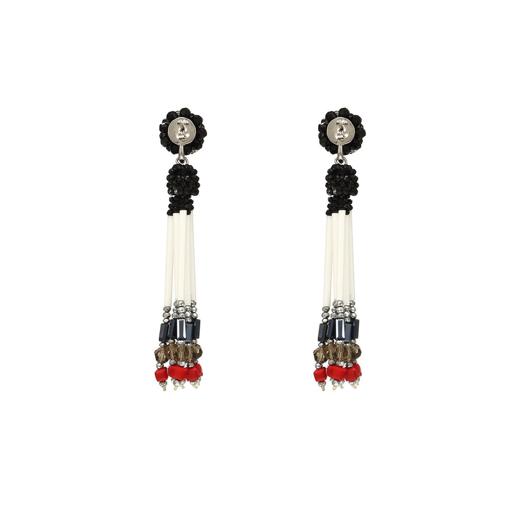 Fashion Beaded Tassel Statement Handmade Earrings