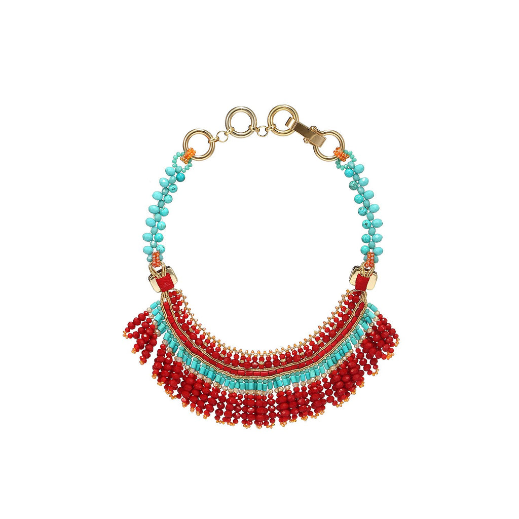 Unique Tassel Tribal Bib Handcrafted Necklace