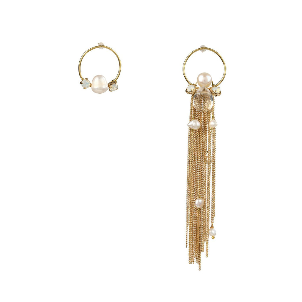 Roaring Twenties Gold Chain Tassel Handmade Drop Earrings