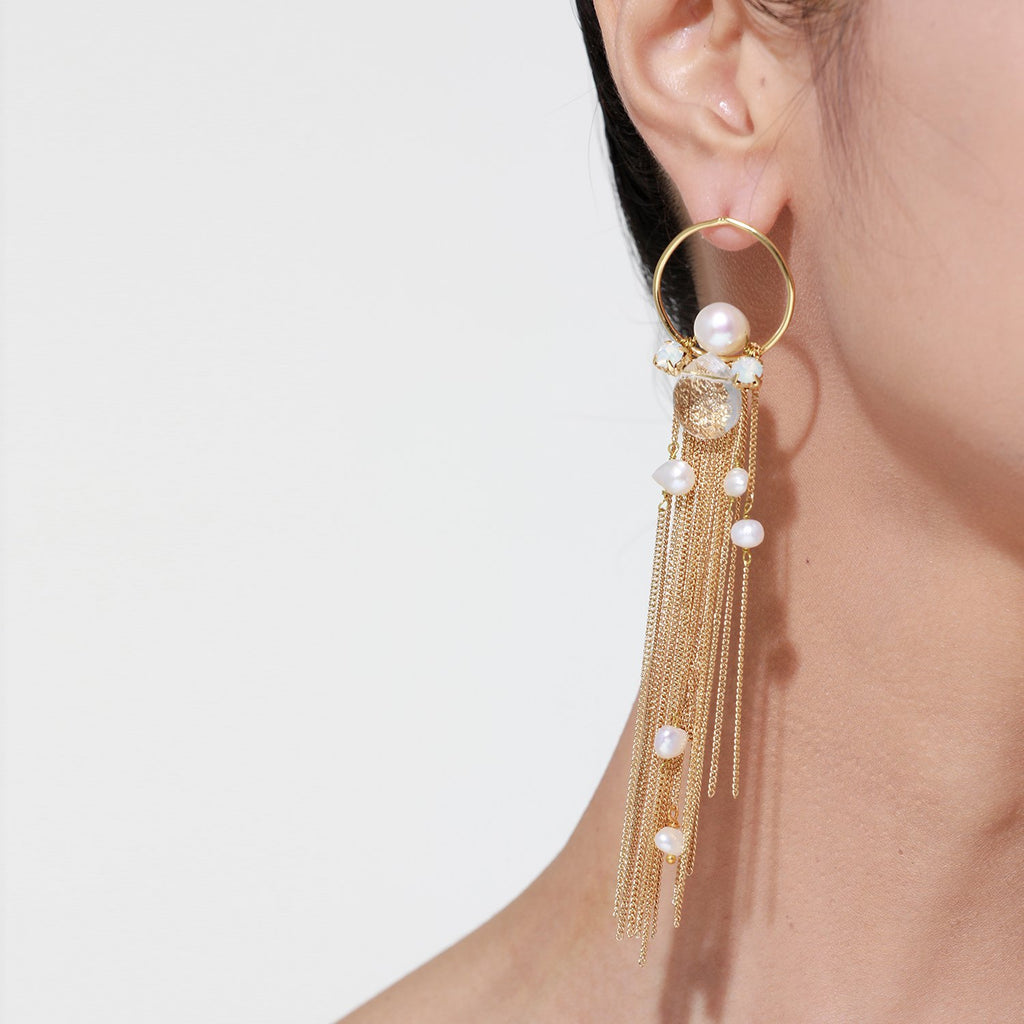 Gold Chain Fringed Earrings
