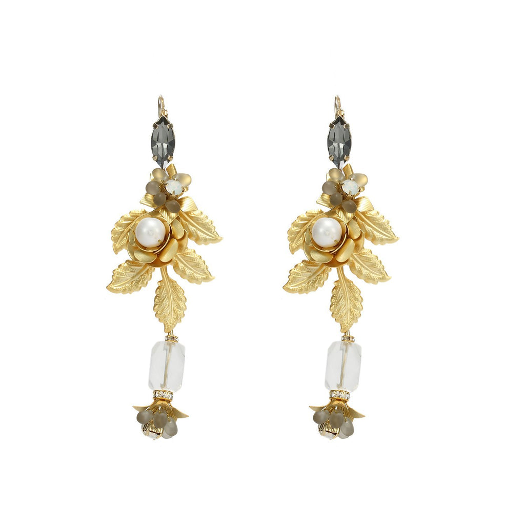 Roaring Twenties Stone Drop Handmade Statement Earrings