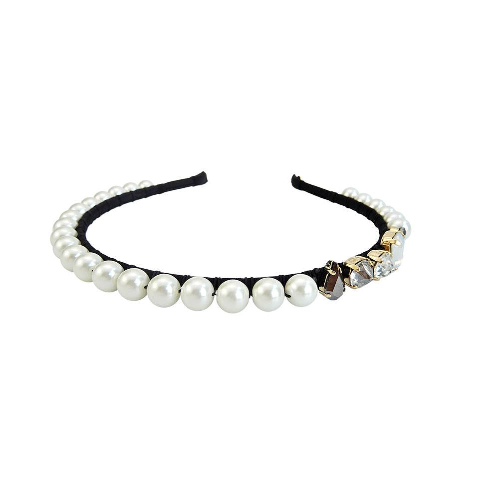 Handmade Pearls Crystals Embellished Headband Womens Gothic Jewellery