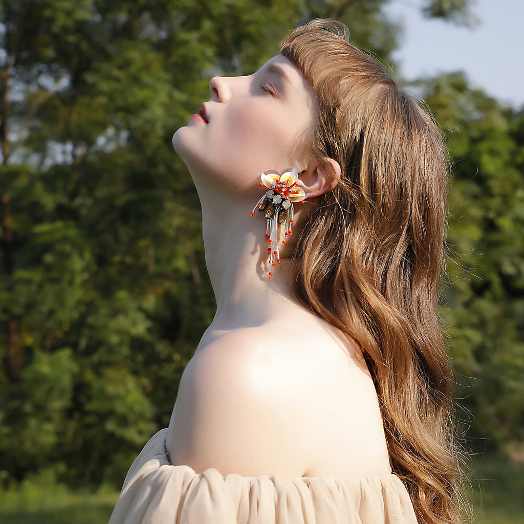 Long Tassel Sequins Earrings