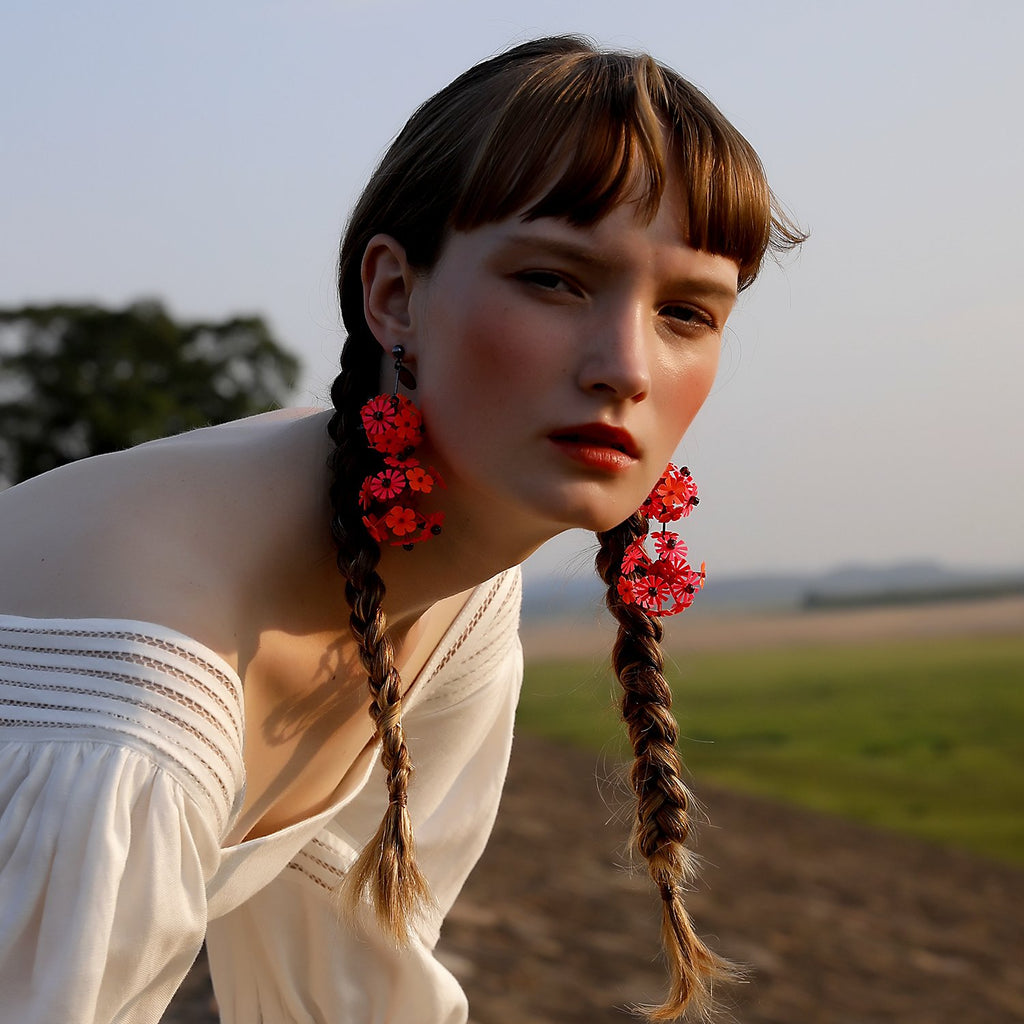 Green Statement Earrings