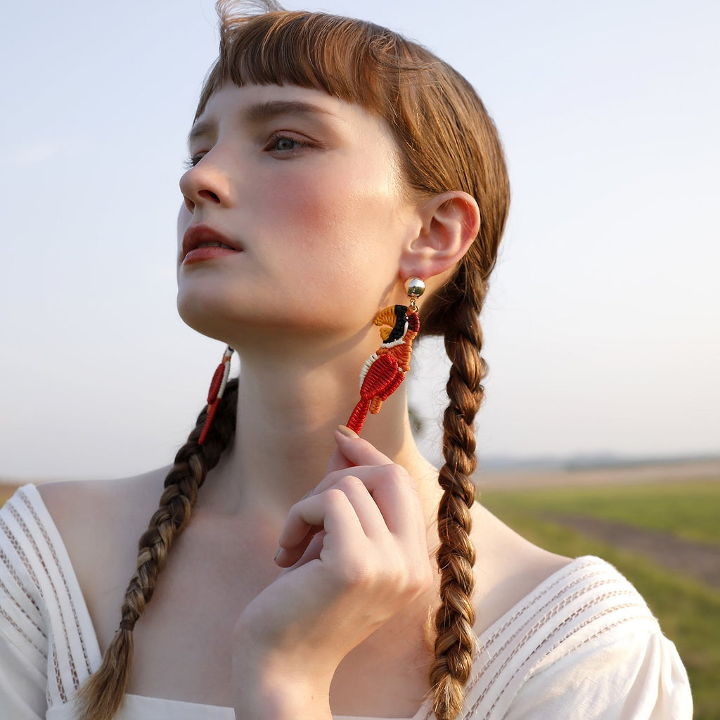 Colorful Bird Earrings - Macaw