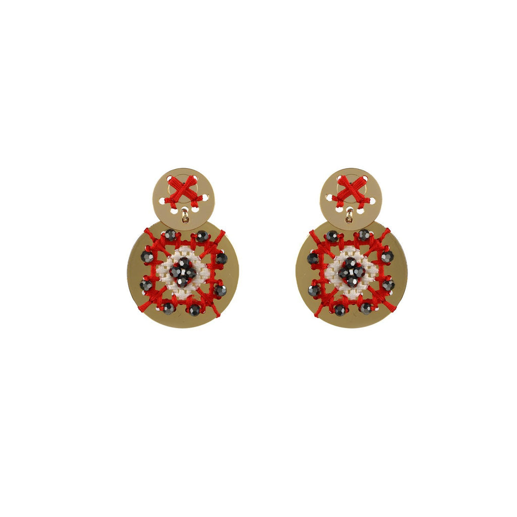 Embroidered Statement Handcrafted Earrings