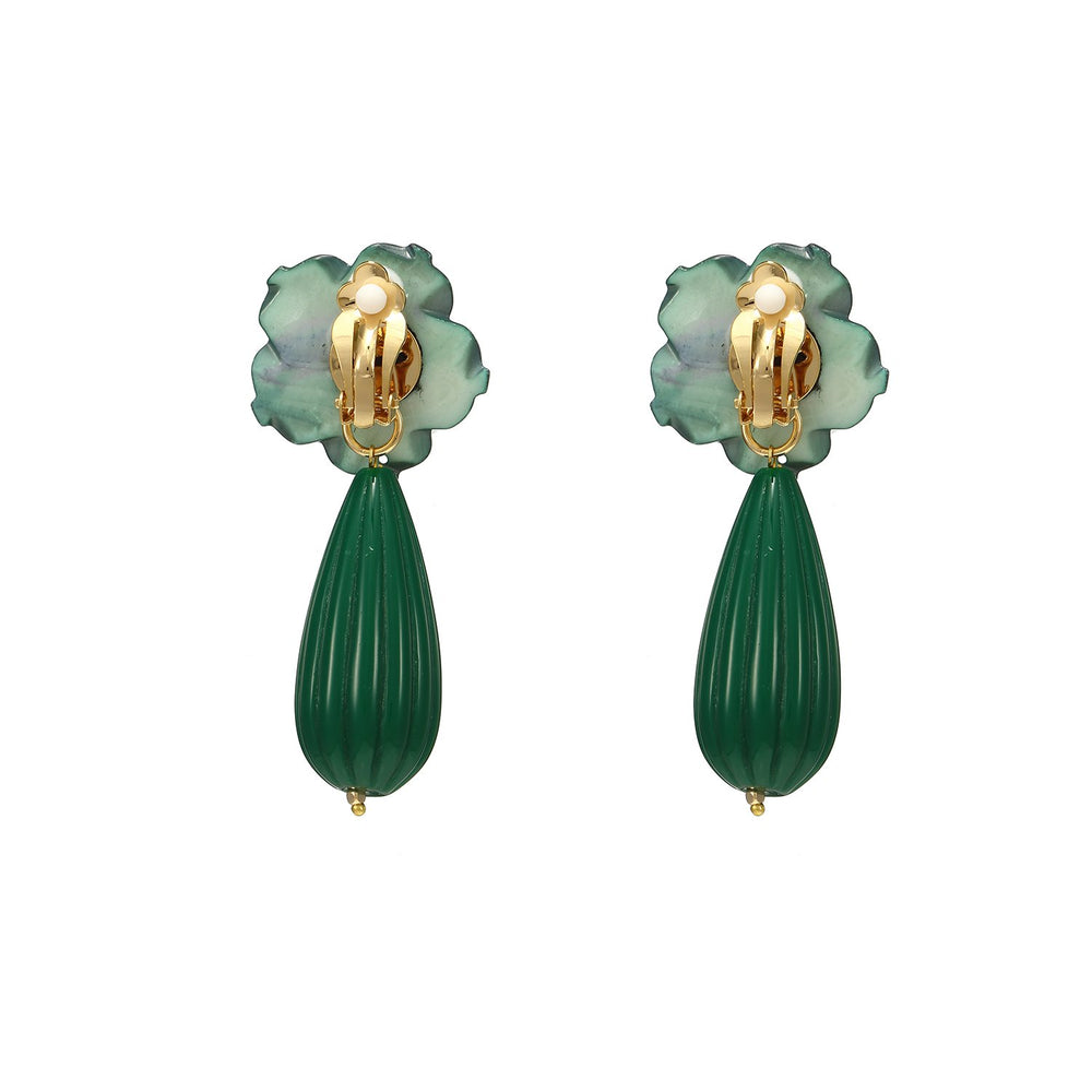 Discount Handmade Cute Drop Flower Statement Earrings