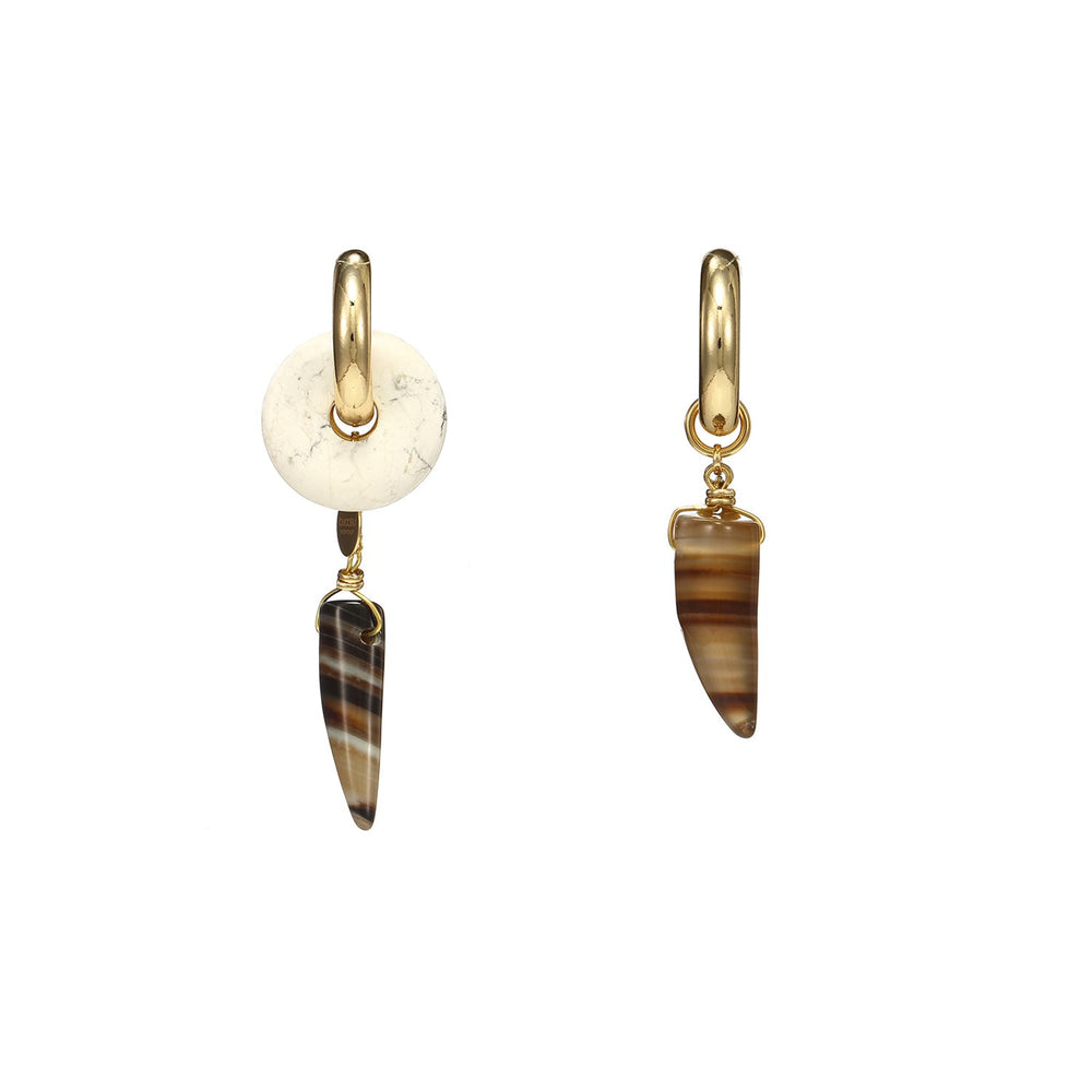 Discount Handmade Drop Chilli Agate Mismatched Earrings