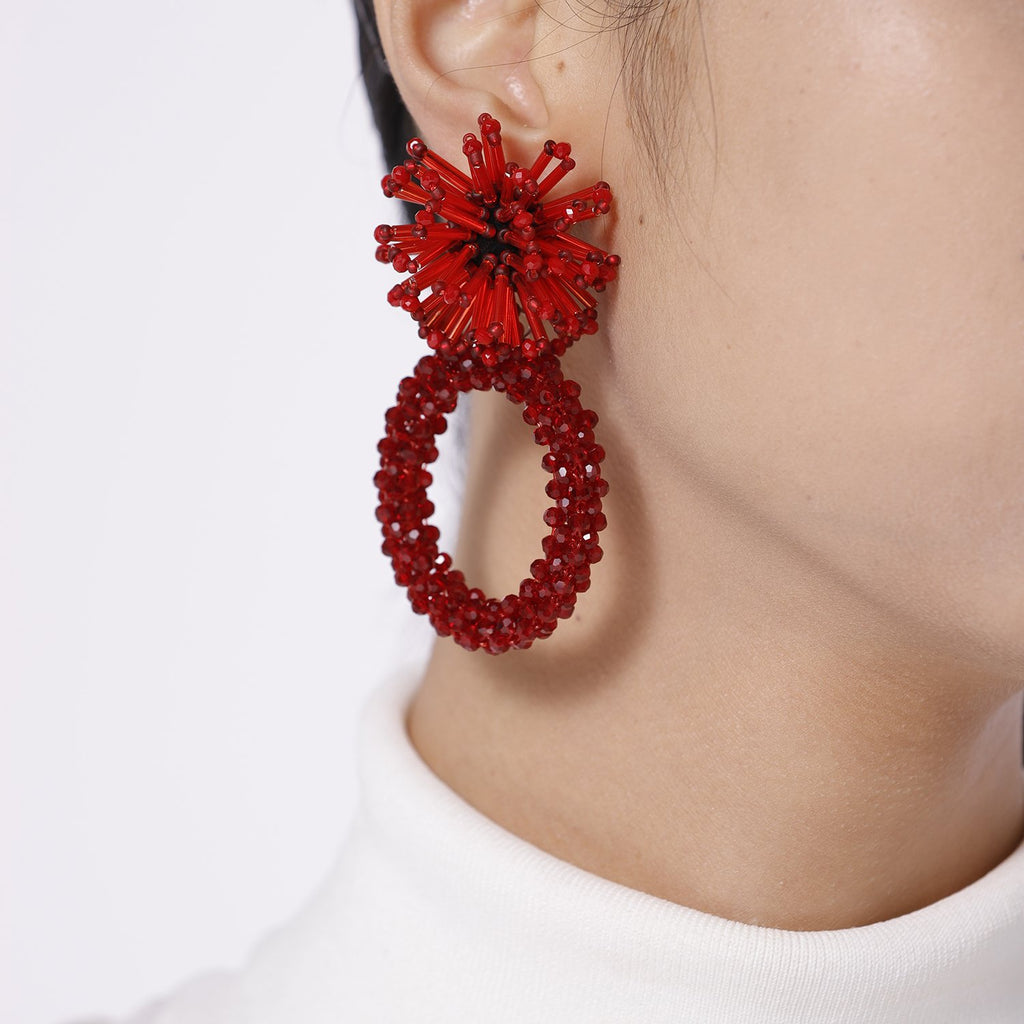 Best Handmade Flower Shaped Big Hoop Earrings