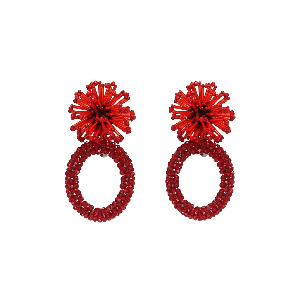 Flower Shaped Big Hoop Earrings