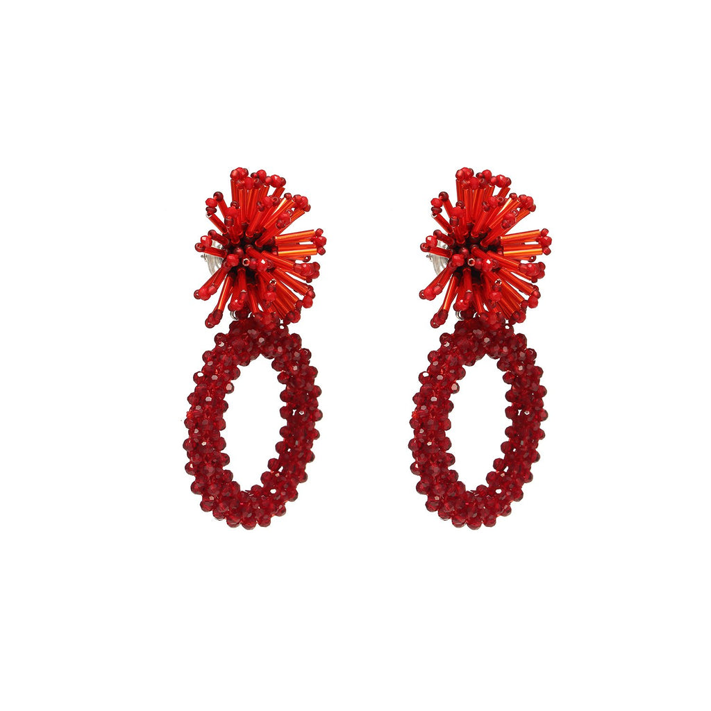 Flower Shaped Big Hoop Earrings