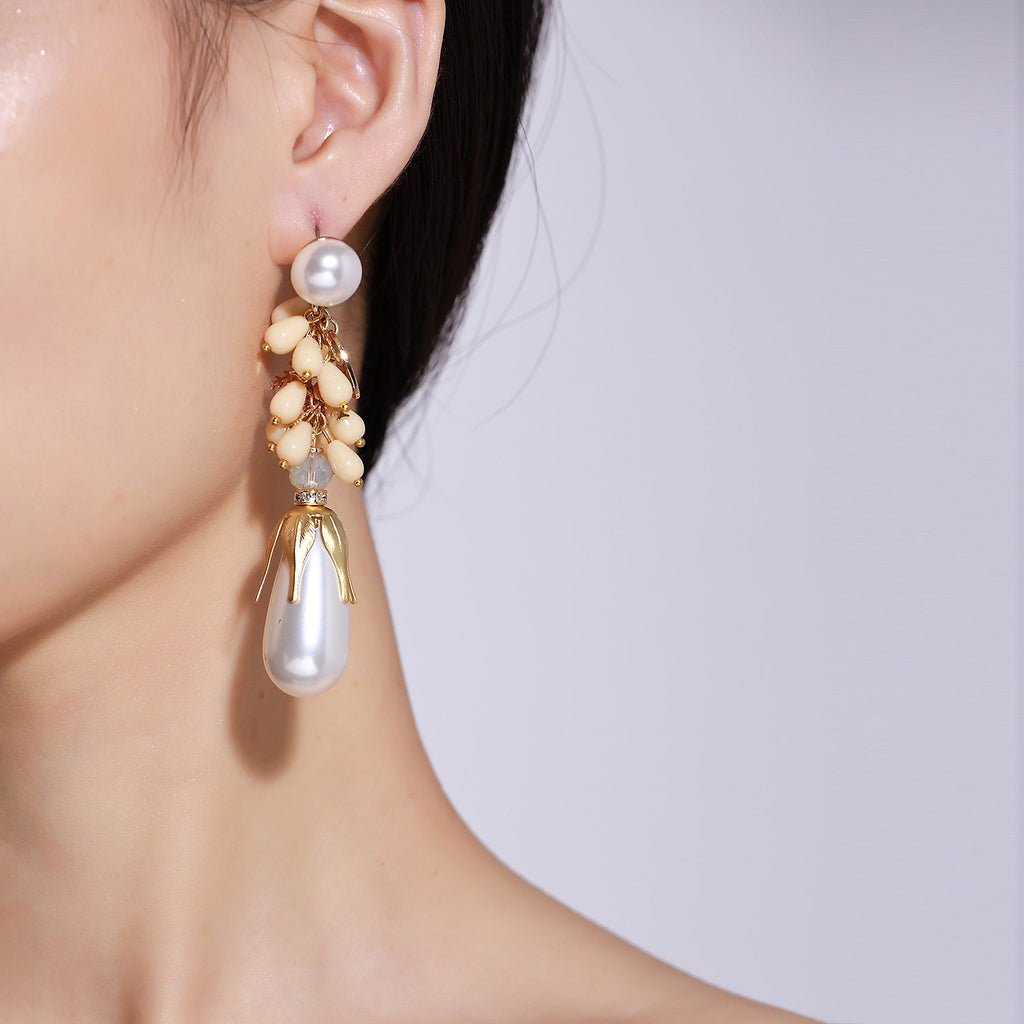 Pearl Drop Statement Earrings