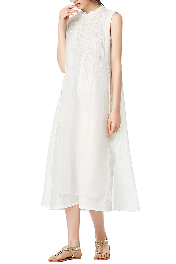 Womens White Chiffon Dresses