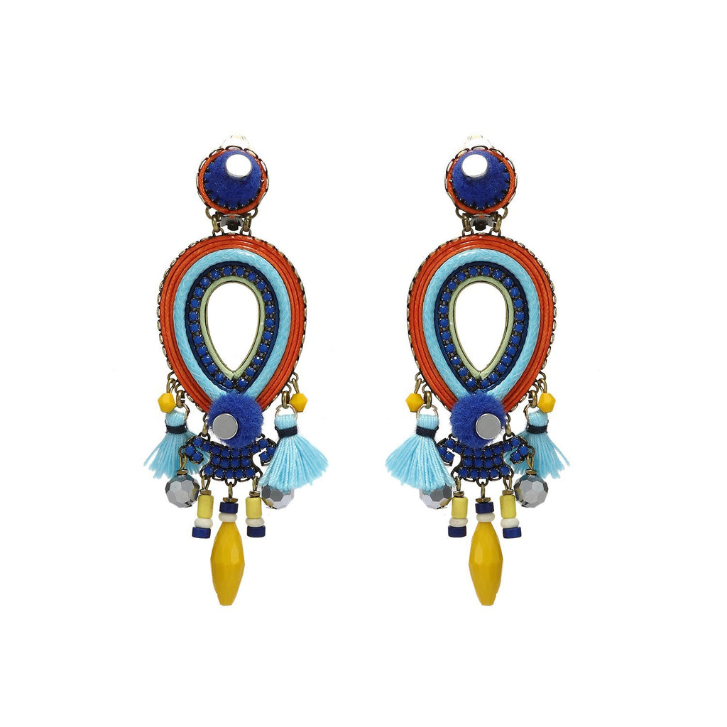 Tribal Drop Handmade Earrings With Tassels