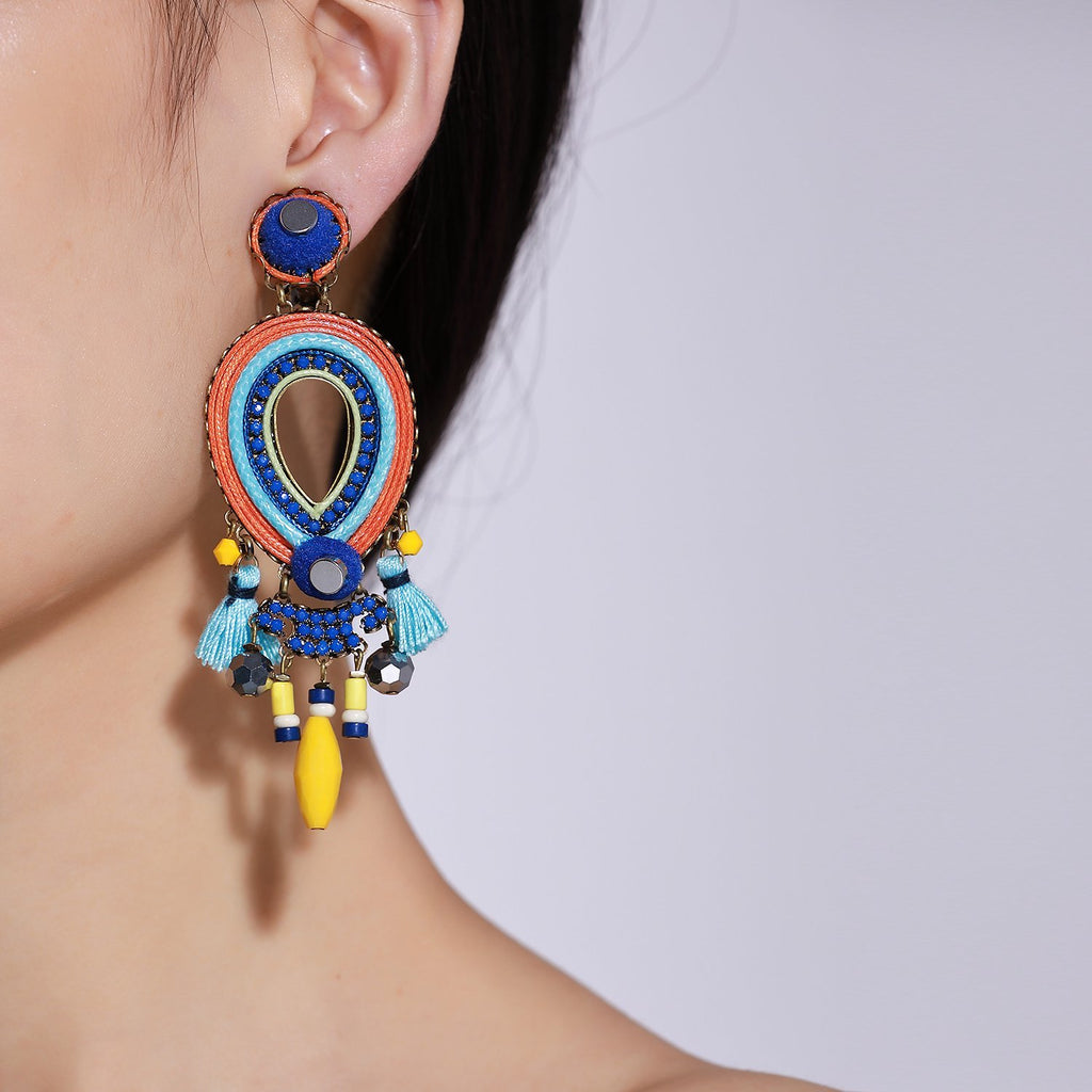 Tribal Drop Earrings With Tassels