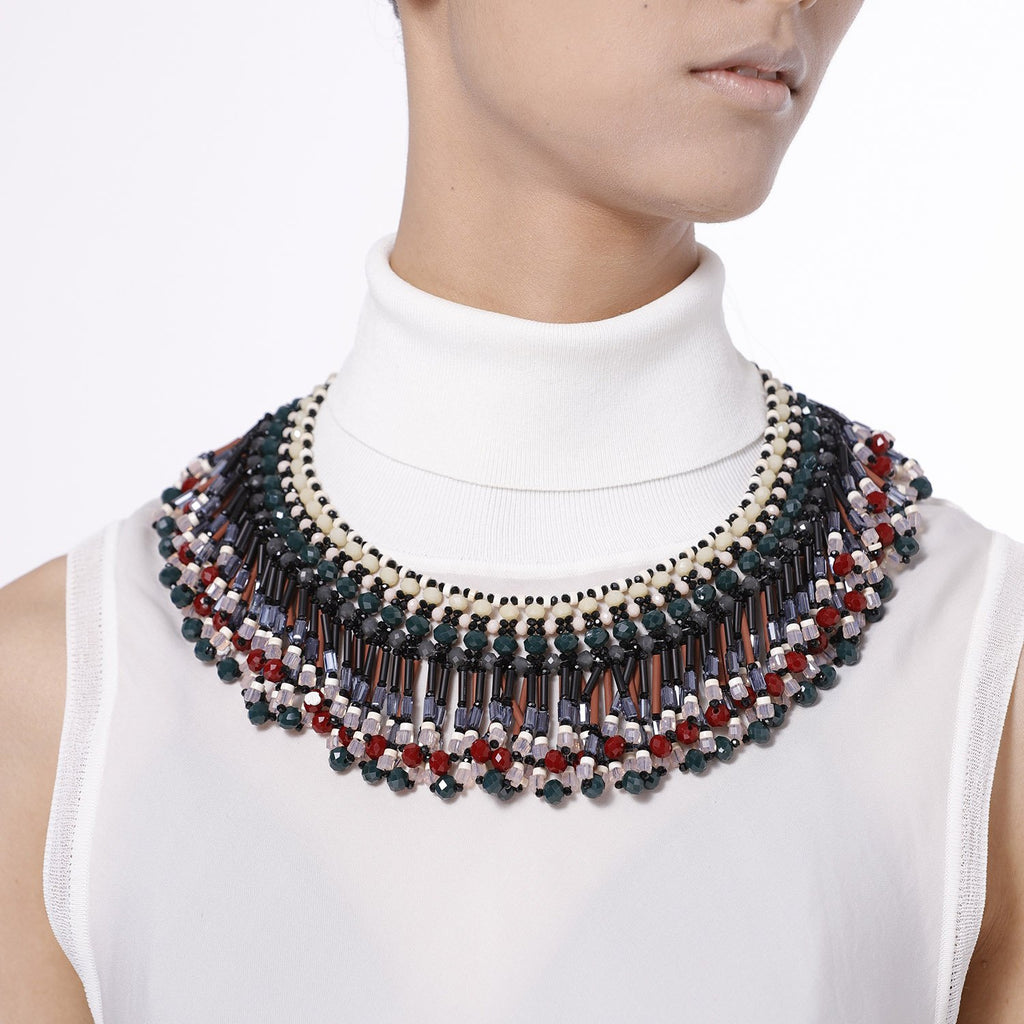 Tribal Fringed Statement Necklace