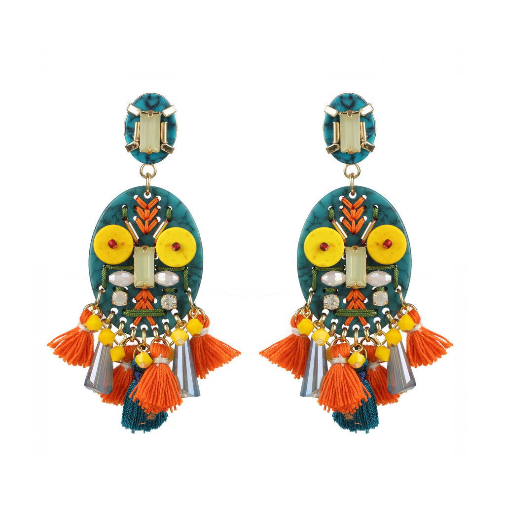 Tribal Mask Handmade Earrings