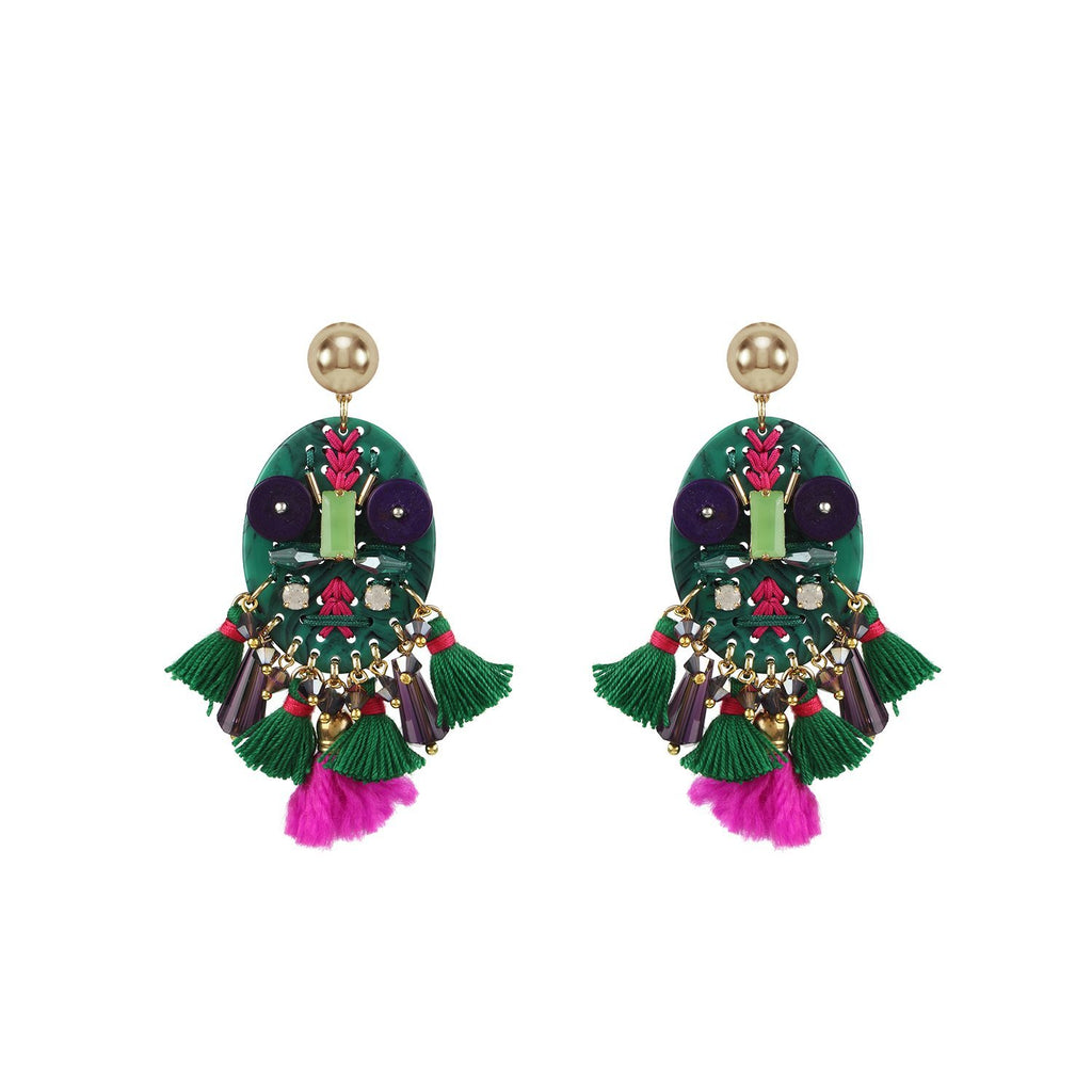 Orange Handmade Earrings Bijoux