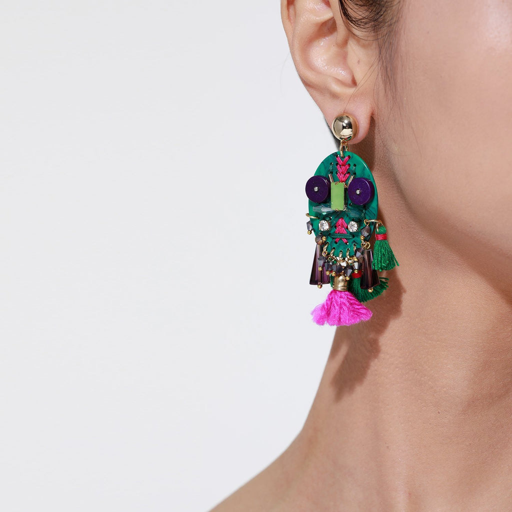 Blue Handmade Earrings Bijoux