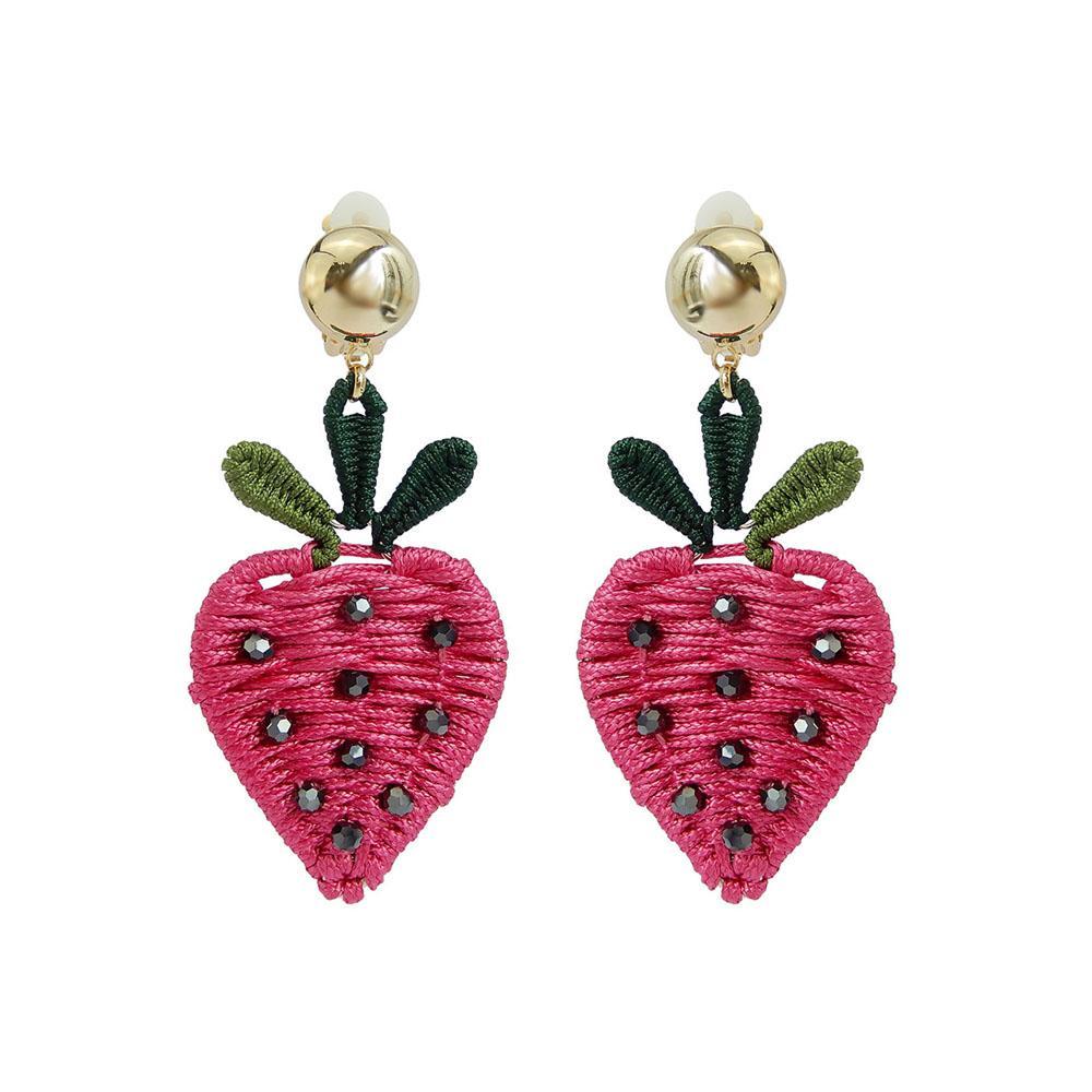 Chic Strawberry Handmade Drop Earrings