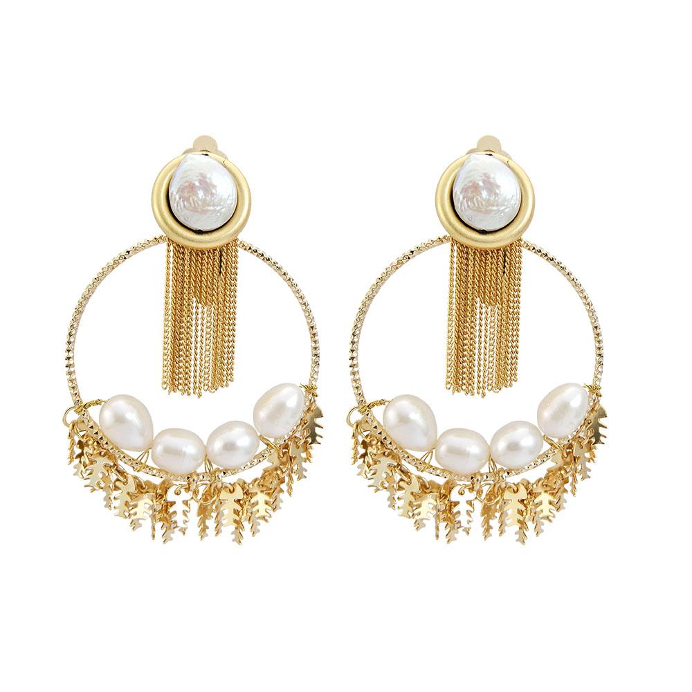 Baroque Pearl Handmade Hoop Earrings Roaring 19S Jewelry