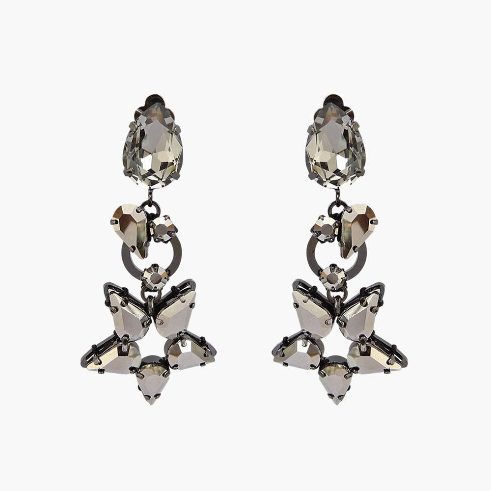 Dangling Crystal Star Handmade Drop Earrings Roaring 19S Jewelry