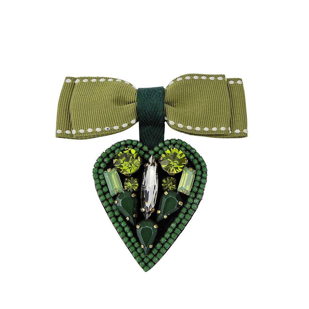Guanajuato Heart Shape Ribbon Bow Handmade Brooch