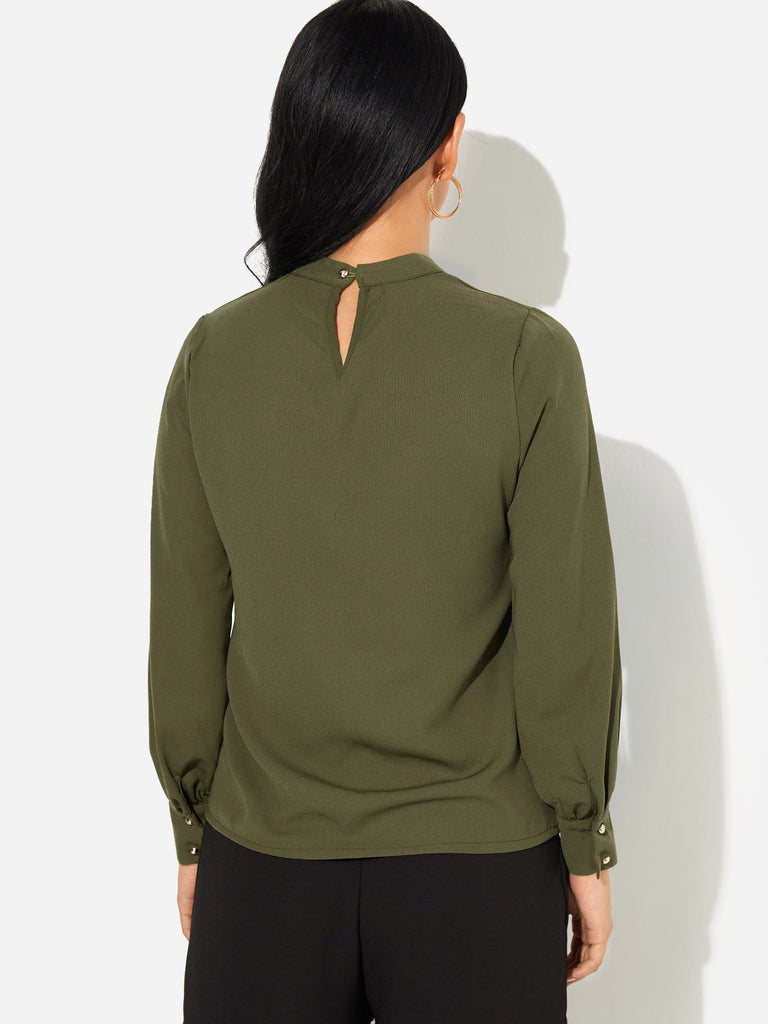 Womens Army Green Blouses
