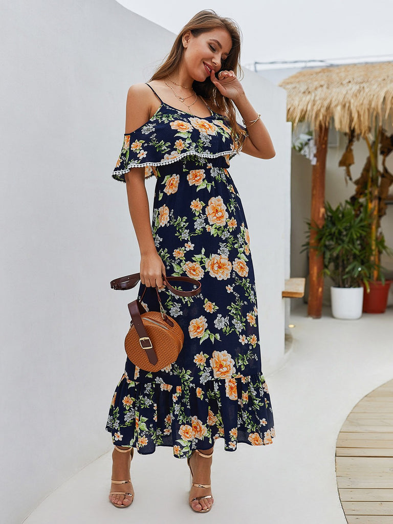 Womens Short Sleeve Maxi Dress