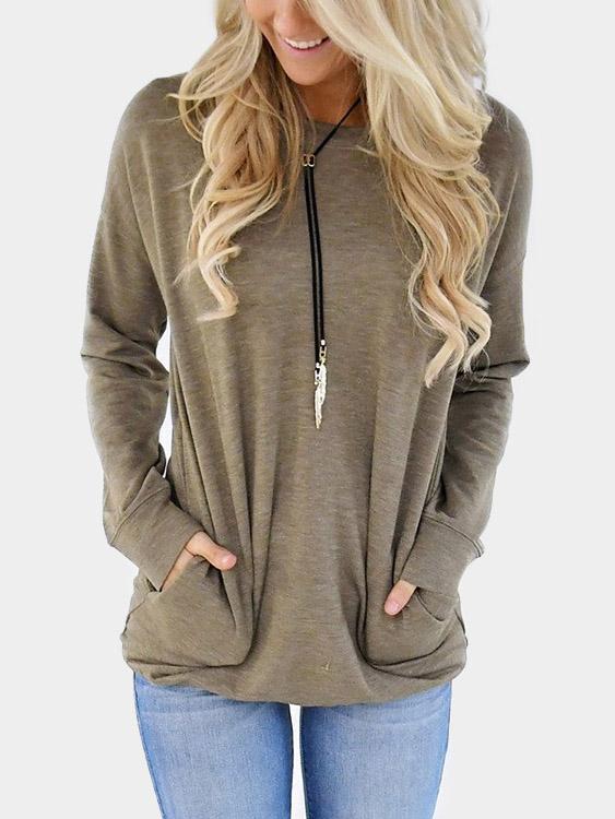 Long Sleeve Round Neck Plain Tee