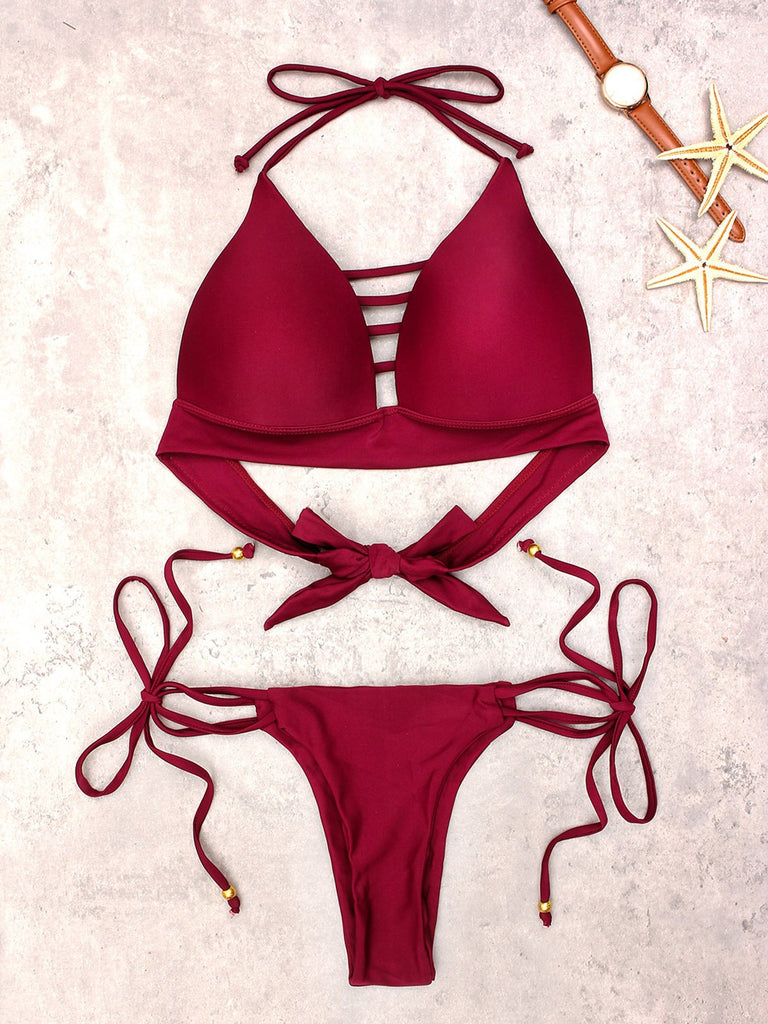 Ladies Burgundy Bikinis