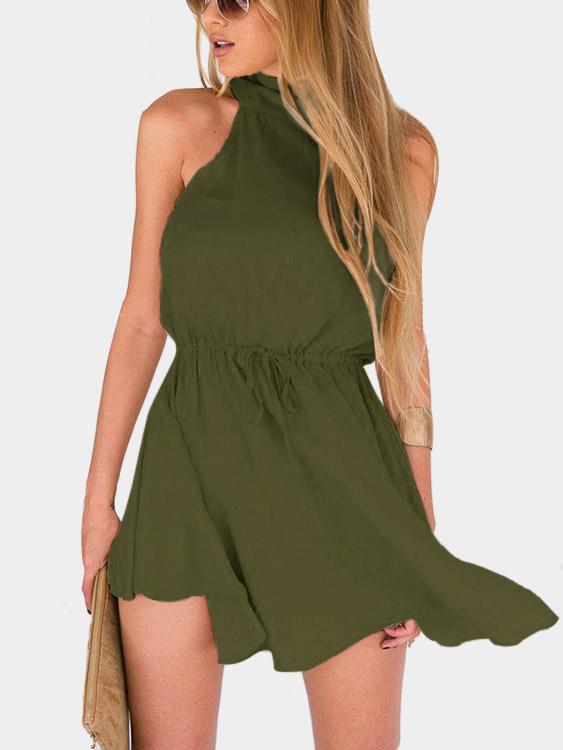 Womens Army Green Mini Dresses