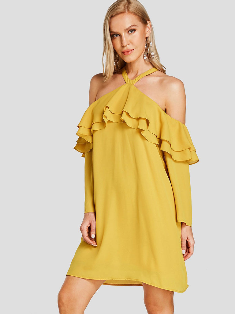 Ladies Yellow Mini Dresses