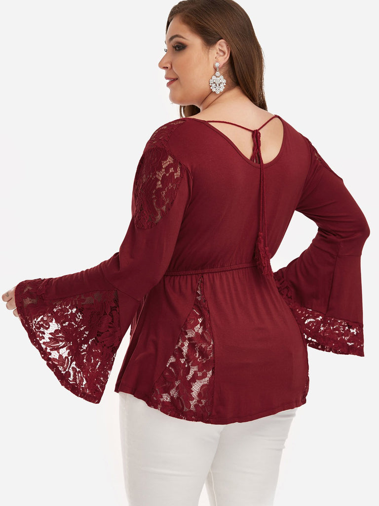 Womens Burgundy Plus Size Tops