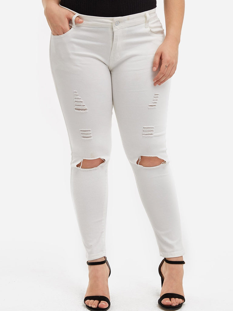 Womens White Plus Size Bottoms