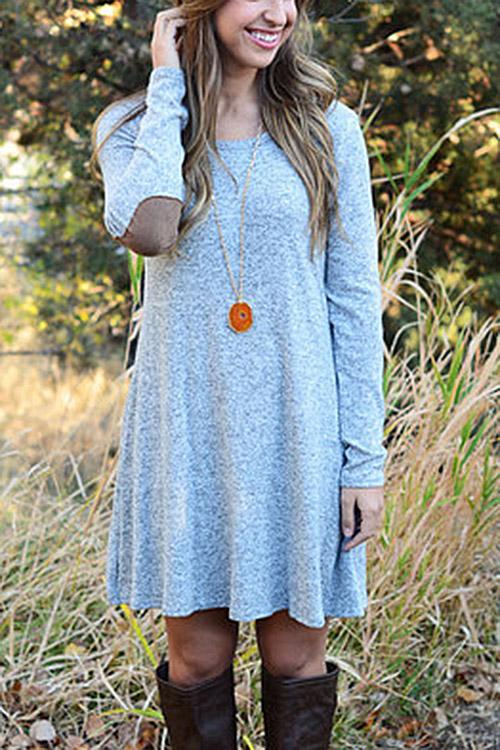 Long Sleeve Round Neck Casual Dress