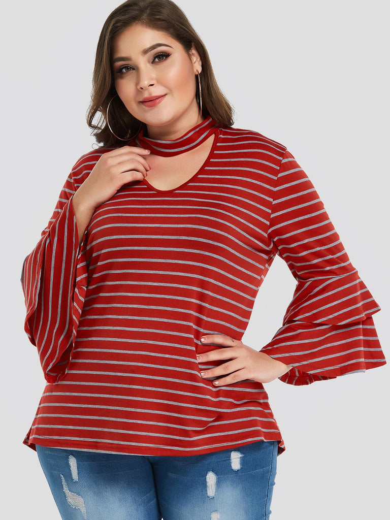 Ladies Red Plus Size Tops