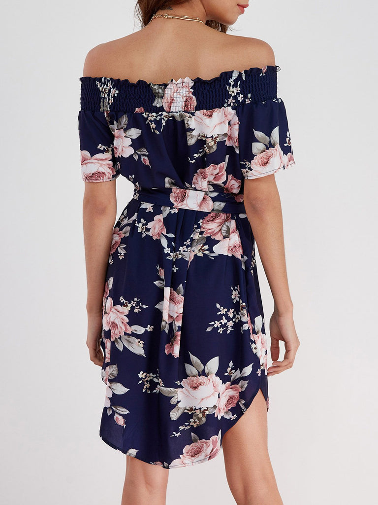 Womens Navy Floral Dresses