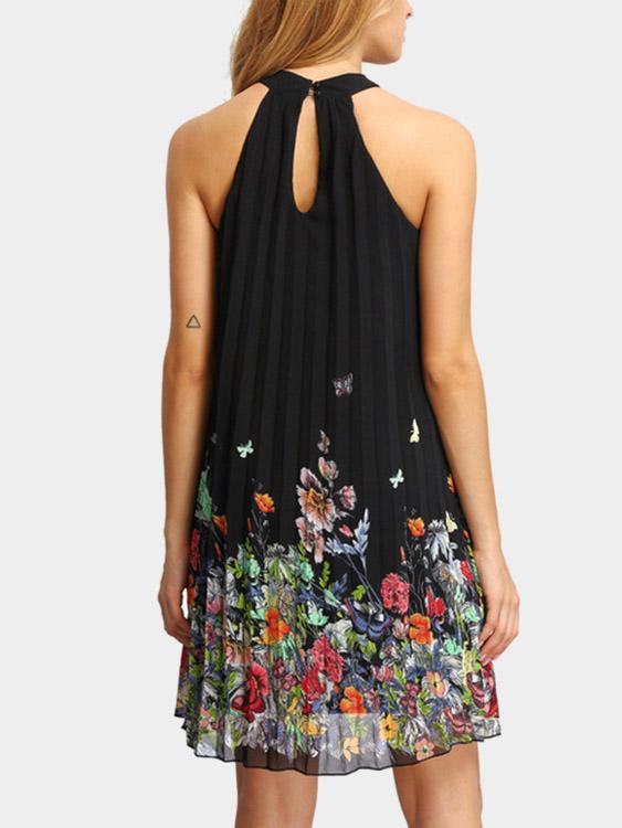 Womens Black Floral Dresses