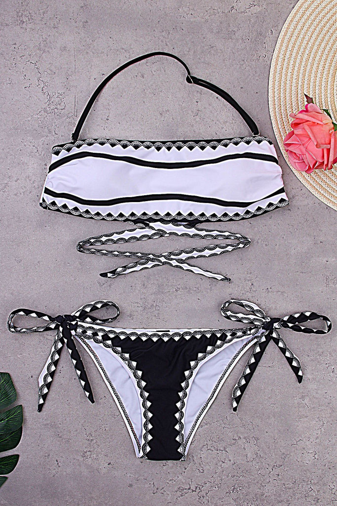 Tube Top Sleeveless Two Piece Bikinis