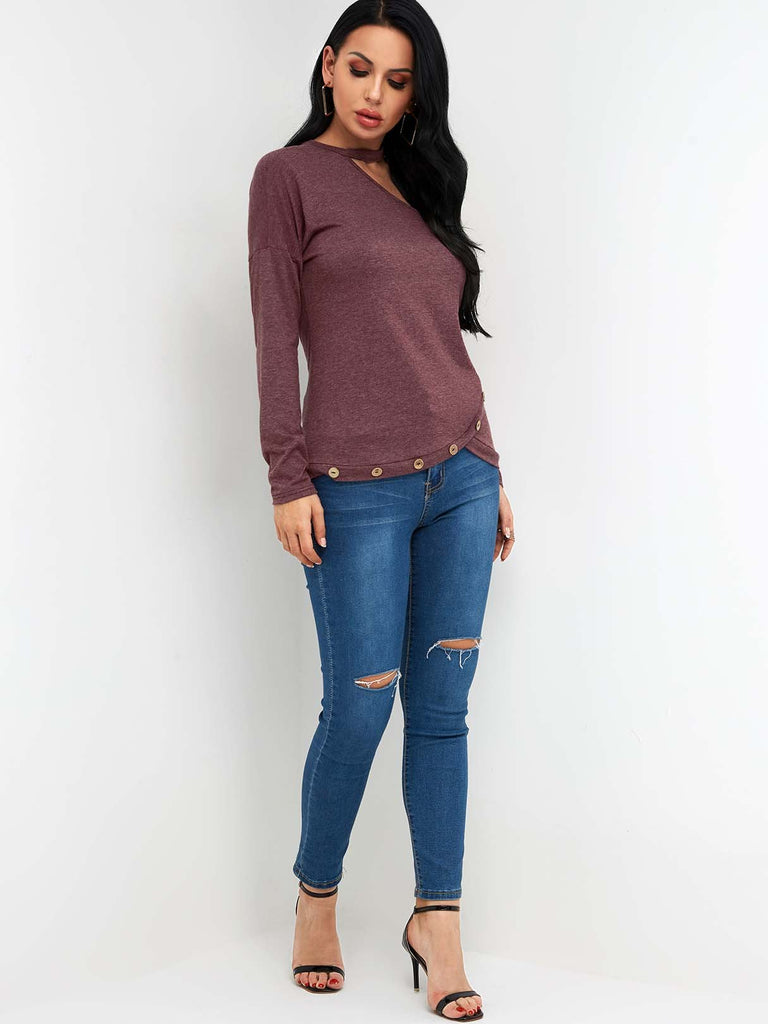 Ladies Burgundy T-Shirts