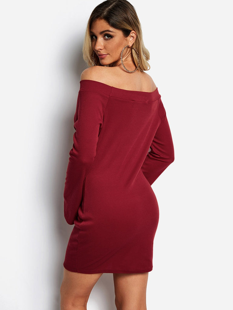 Womens Burgundy Mini Dresses