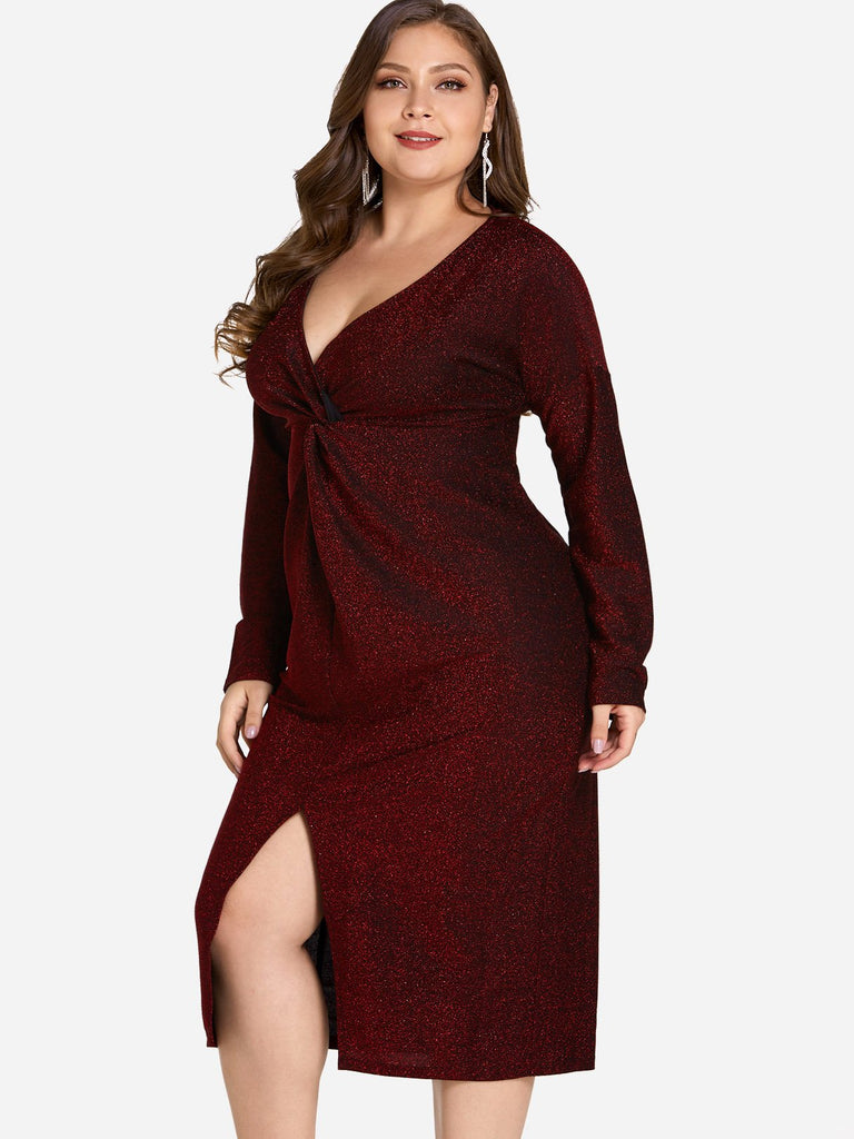 Ladies Long Sleeve Plus Size Dress