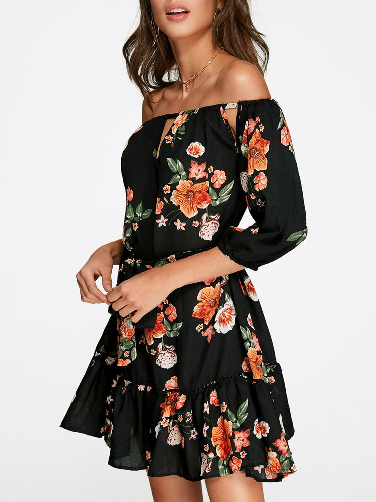 Ladies Off The Shoulder Mini Dress