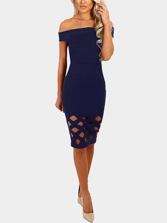 Ladies Navy Bodycon Dresses