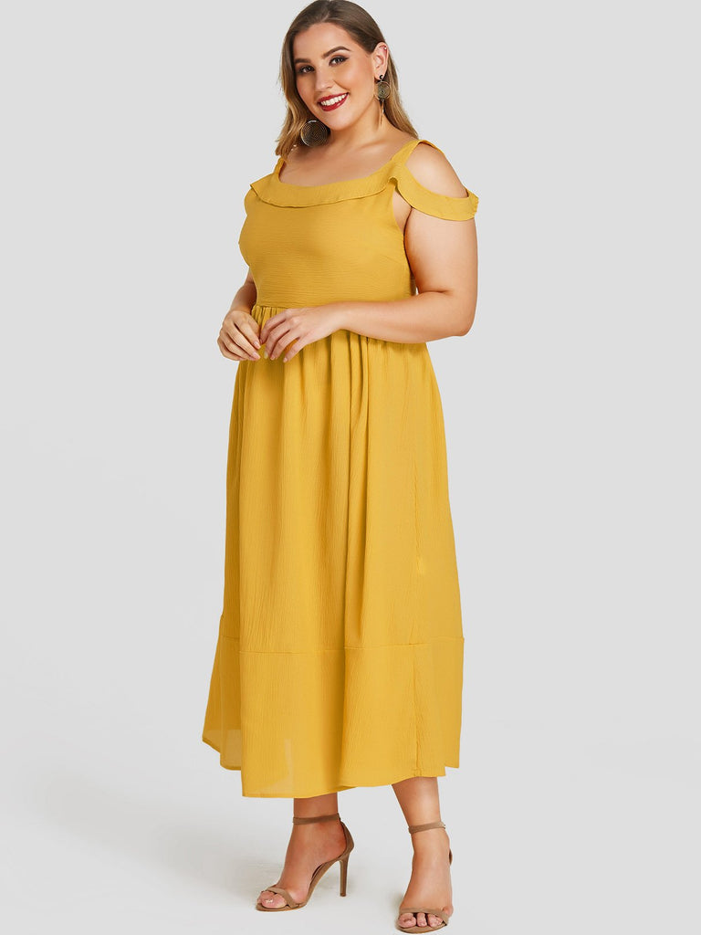 Ladies Yellow Plus Size Dresses